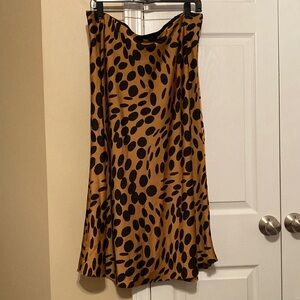 JCrew pull-on slip skirt in wavy dots